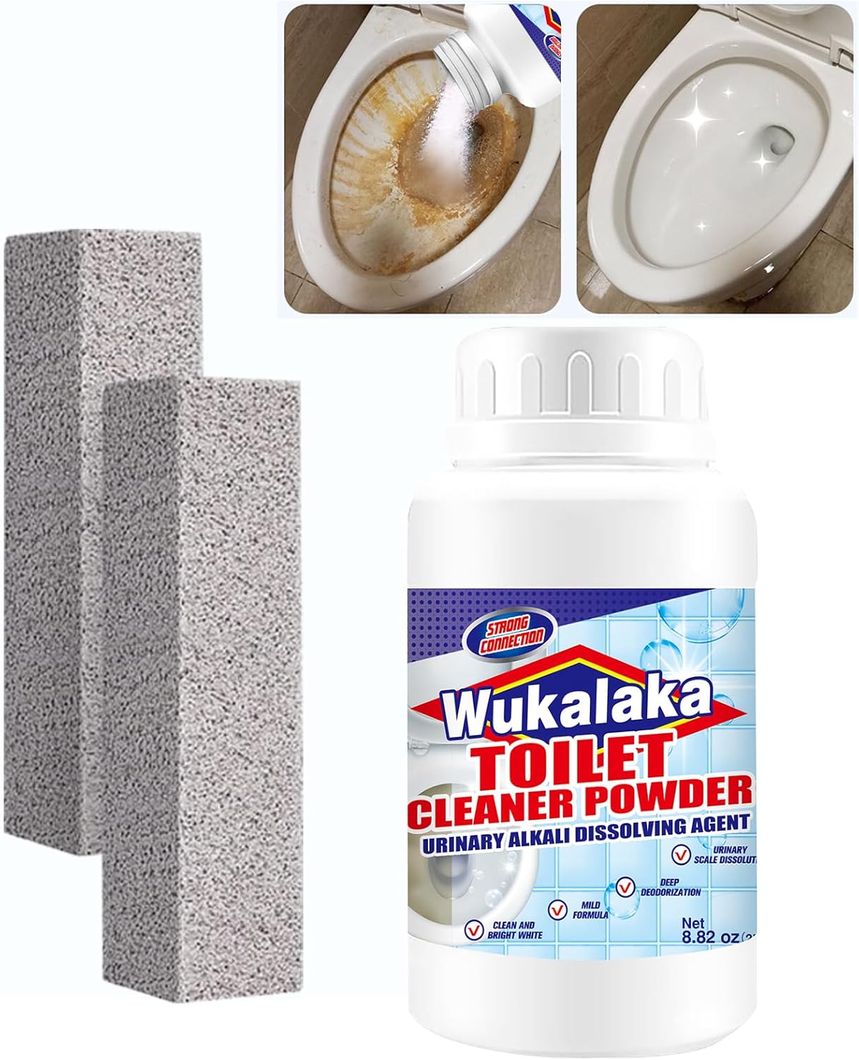 Pumice Stone for Toilet Cleaning Bowl Stick. Toilet Bowl Cleaners Brush. Powerfully Cleans Hard Water Rings. Calcium Buildup and Stains. Suitable for Cleaning Toilets. Bathroom