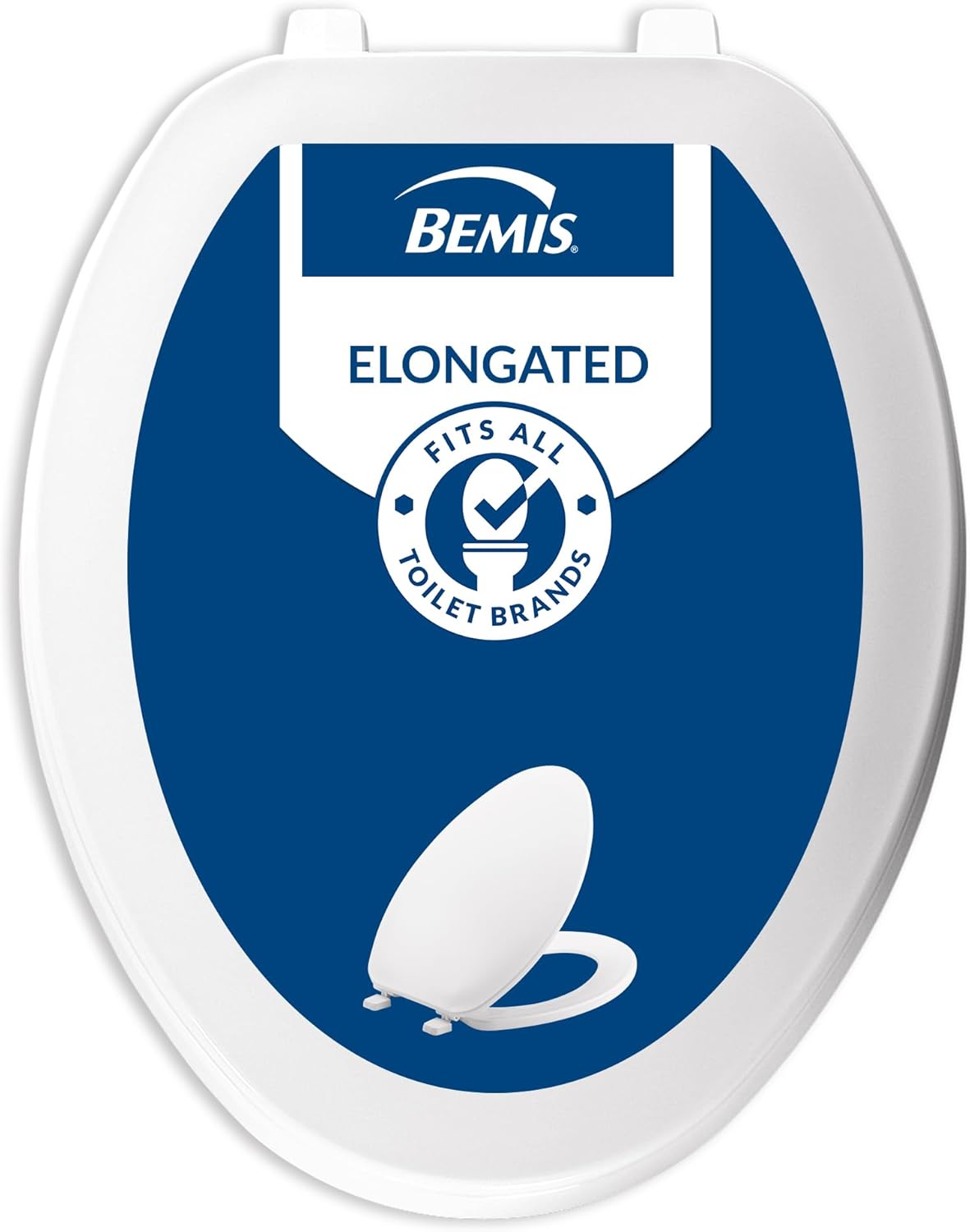 Bemis Economy Plastic Toilet Seat. Elongated. White. 170 000