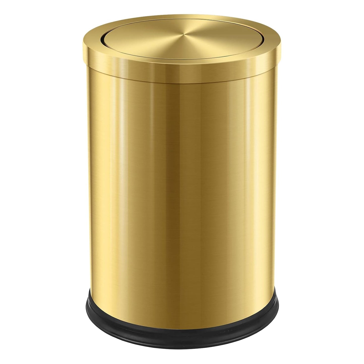 Stainless Steel Gold Trash can with Flipping Lid 2.4gallon Fingerprint-Proof Garbage cans Wastebasket Bin for Kitchen bothroom Living Room (Gold. 2.6 Gallon)