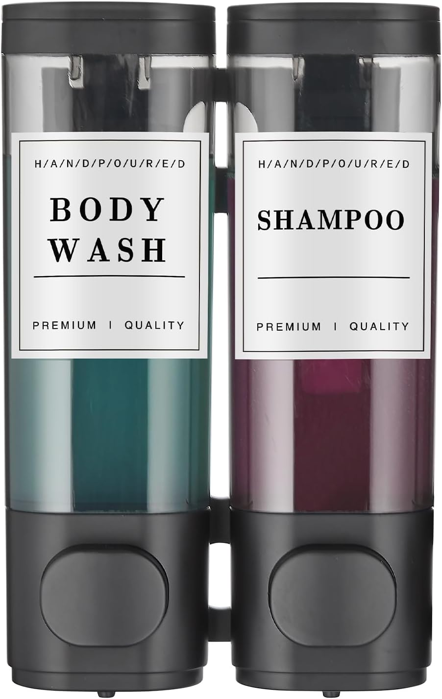 Shower Soap Dispenser Wall Mounted No Drill Shampoo Dispenser for Shower Wall Shampoo and Conditioner Dispenser Bathroom Hotel 3 * 300ml Gungray with Labels