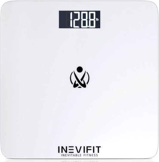 INEVIFIT Bathroom Scale. Highly Accurate Digital Bathroom Body Scale. Measures Weight up to 400 lbs. Includes Batteries